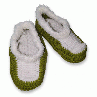 【手編み】ふんわりボアのルームシューズ|オリーブ×ホワイト20260107-3