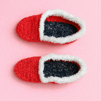 手編みのぬくもり。ふわふわファー付きルームシューズ(レッド×ベージュ)室内履き・20260107-5