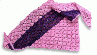 マルチカラー　手編み 　ピンク　ストール