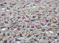 【手編み】ふんわり透かし編みのリーフ柄三角ショール 　20260114-6