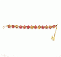 アンバーとボルドーの煌めきブレスレット　20260115-1