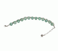 ミントグリーンとシルバーの煌めきブレスレット　20260115-2