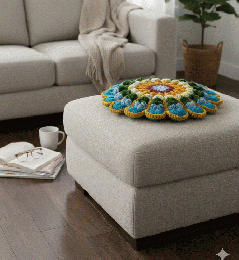 手編みのお花座布団*ふんわり極厚円座クッション20260116-2