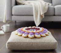 手編みのお花座布団*ふんわり極厚円座クッション20260116-2