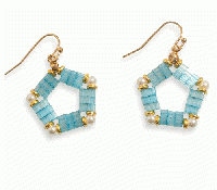 20260330-10スクエア ビーズピアス 揺れる シアー 上品 大人可愛い 春夏