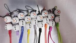 雪だるま(スノーマン、Snowman)携帯ストラップ　クリスマス