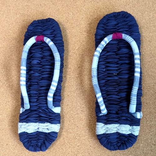 マルチカラー　手編み 　布草履　Z0007