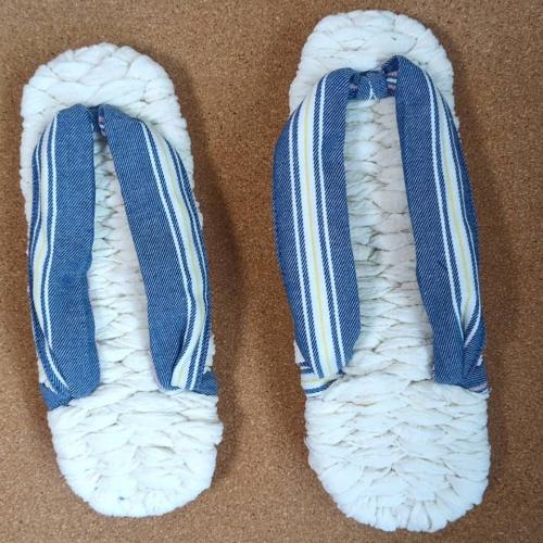 マルチカラー　手編み 　布草履　Z0008