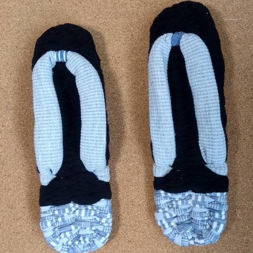 マルチカラー　手編み 　布草履　Z0010