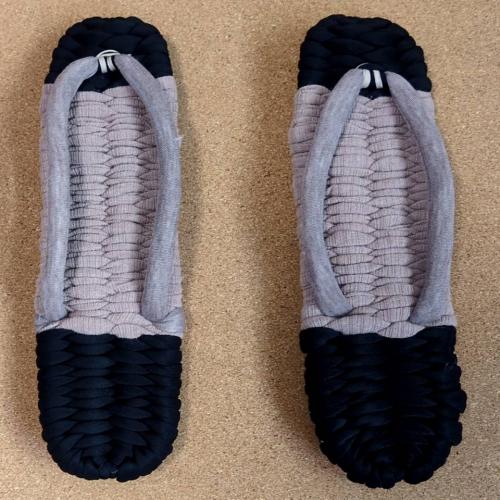 マルチカラー　手編み 　布草履　Z0015