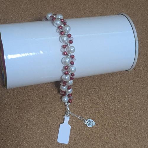 ブレスレット　レッド&ホワイト　201019-0007