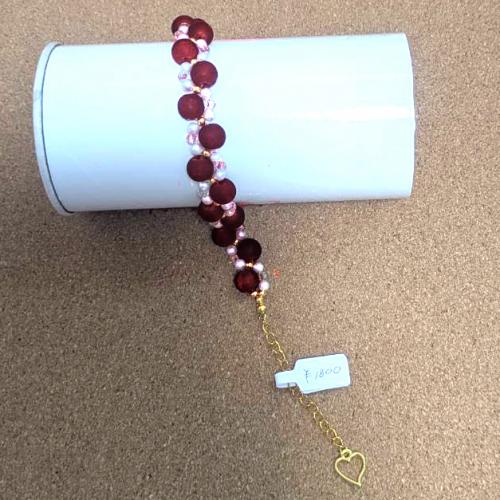 ブレスレット マッドレッド(ワインレッド)&ホワイト　201019-0010