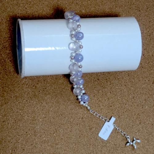 ブレスレット 薄い紫&ホワイト　201019-0019