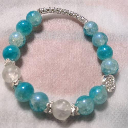 マルチカラーブレスレット　水色(少し緑ががった)系　201019-0030