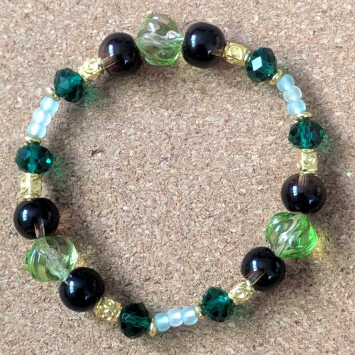 マルチカラーブレスレット　緑系　201019-0038