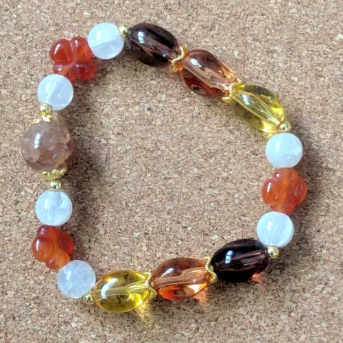 マルチカラーブレスレット　ブラウン系　201019-0044