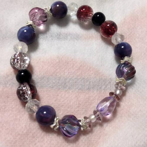 マルチカラーブレスレット　紫系　201019-0048