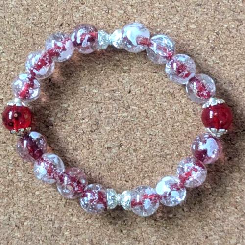マルチカラーブレスレット　赤系　201019-0051