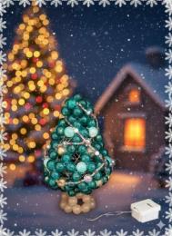 【限定1点】クリスマスツリー(LEDライト付き)ガラスビーズ