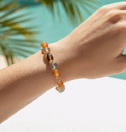 マルチカラーブレスレット　オレンジ&ブラウン系　201019-0039
