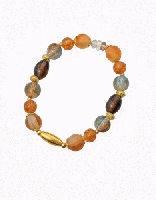 マルチカラーブレスレット　オレンジ&ブラウン系　201019-0039