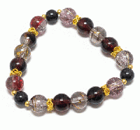 マルチカラーブレスレット　ブラウン+赤系　201019-0045