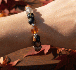 マルチカラーブレスレット　ブラウン系　201019-0024