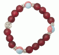 マルチカラーブレスレット　ワインレッド系(マッド)　201019-0042