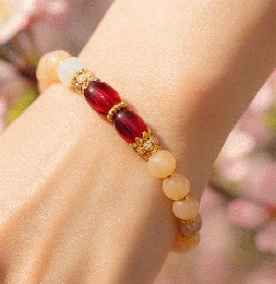 マルチカラーブレスレット　ベージュ系　201019-0050