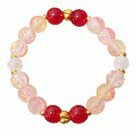 マルチカラーブレスレット　赤&ピンクイエローのグラデーション　201019-0036