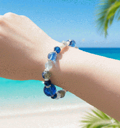 マルチカラーブレスレット　青系　201019-0046