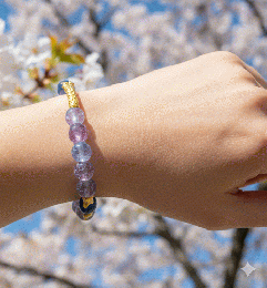 マルチカラーブレスレット　紫とブルー　201019-0034