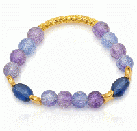 マルチカラーブレスレット　紫とブルー　201019-0034