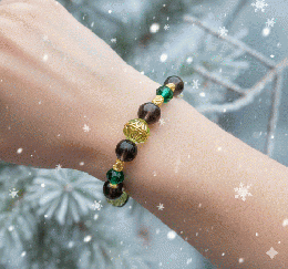 マルチカラーブレスレット　緑系　201019-0038
