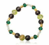 マルチカラーブレスレット　緑系　201019-0038