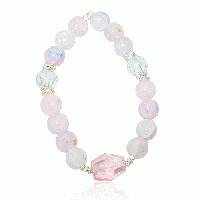 マルチカラーブレスレット　ホワイト&ピンク系　201019-0027