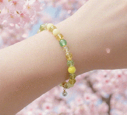 マルチカラーブレスレット　ライオンチャーム&イエローカラー　201019-0052