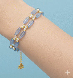 空色ガラスのブレスレット　20251223-2