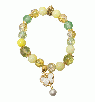 マルチカラーブレスレット　ライオンチャーム&イエローカラー　201019-0052