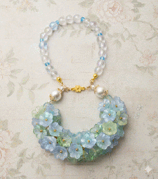 雨上がりの紫陽花バッグチャーム|初夏 爽やか ニュアンスカラー 清楚 パール　201019-0064