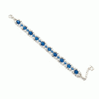 深みのあるブルーとシルバーの組み合わせの知的ブレスレット　201019-0001