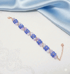 初夏の潤い紫陽花色のフラワーブレスレット|ブルー&パープのブレスレット 20251223-10