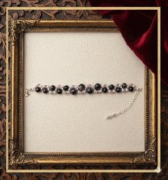 真夜中の煌めきを纏うミッドナイトパープルのパールブレスレット201019-0015