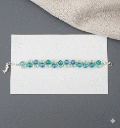 人魚のブレスレットアクアブルーのクラックパール　201019-0017