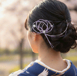 【水引×パール】藤色の彩り 華やぎ水引髪飾り　20251224-4