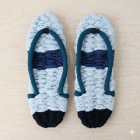 足元から整う心地よさ。爽やかな藍とグレーの布ぞうり(ワッフル&天竺ニット)　Z0002