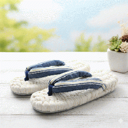 【新作】爽やかマリンボーダーの布ぞうり|素足が喜ぶ心地よさ　Z0008