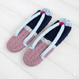 大人可愛いカラーとくすみカラーの布ぞうり|モダンな室内履き・洗えるコットン　Z0009