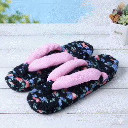 マルチカラー　手編み 　布草履　Z0013