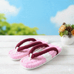 マルチカラー　手編み 　布草履　Z0014